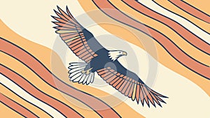 Powerful eagle in flight with abstract artistic background, strength and vision, vector design Generative AI photo