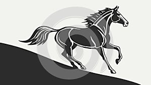 Dynamic Horse Galloping Uphill, vector design Generative AI photo