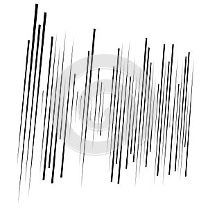 Dynamic vertical parallel lines, stripes pattern. straight streaks, strips element. linear, lineal pattern. line half-tone element