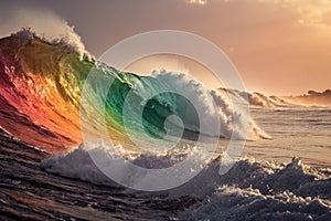 Dynamic gradient colors with grainy background in abstract art