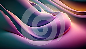 Dynamic, vibrant softness wave shapes in motion. Metallic abstract wavy liquid background.