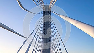 Dynamic View of a Modern Bridge Pylon