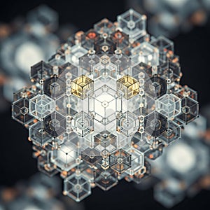 A dynamic visual pattern with a central glowing element enhancing its