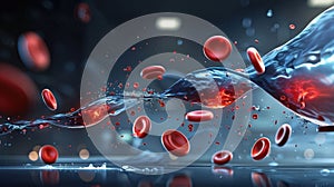 Blood Flow Visualization: Red Blood Cells Floating in Veins and Arteries