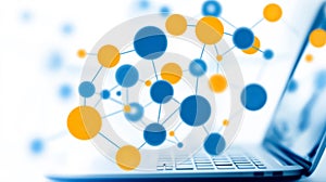 Dynamic visualization illustrates the flow of information and data transfer among interconnected devices in a network