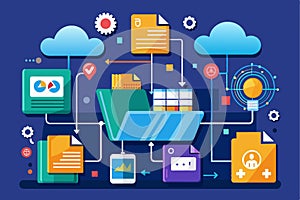 Dynamic visualization showcasing folder sync operations in a big data environment Folder sync in big dataFolder sync in big data
