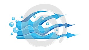 Dynamic Water Flow with Directional Arrows, vector design Generative AI