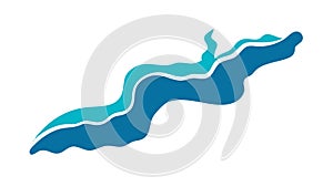 Dynamic Water Flow Stream Vector, Blue Liquid Movement Graphic, vector design Generative AI