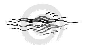 Dynamic water ripple lines, fluid motion abstract, liquid surface graphic vector design Generative AI