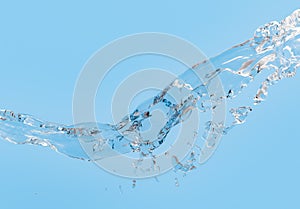 Dynamic Water Splash Against Clear Blue Background