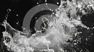 Dynamic Water Splash in Black and White