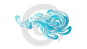 Dynamic Water Splash Effect Abstract Vector Element, vector design Generative AI