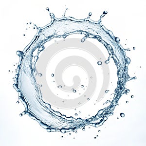 Water splash circle isolated on white background