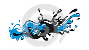 Dynamic Water Splash, Liquid Movement Refreshing Effect, vector design Generative AI