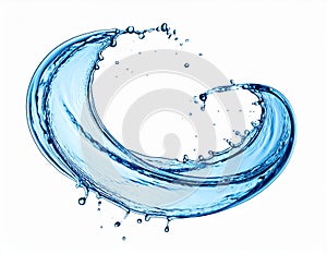 Dynamic Water Splash Wave Isolated on White Background