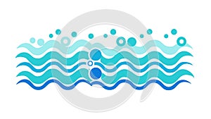 Dynamic Water Waves Pattern Vector, Ocean Fluid Element Design, vector design Generative AI
