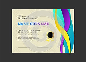 Dynamic wave modern achievement award certificate background
