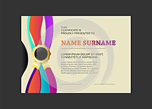 Dynamic wave modern achievement award certificate paper