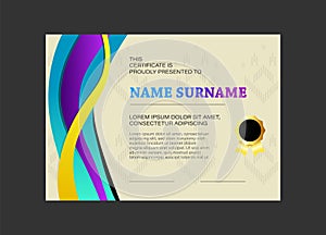 Dynamic wave modern achievement award certificate template