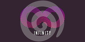 Dynamic waves form a sign of infinity. Modern vector illustration.