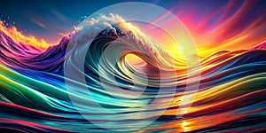 Dynamic Waves A Vivid Display of Abstract Motion and Color Creative AI photo
