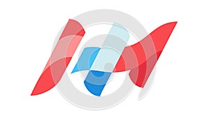 Dynamic Wavy Flag, Motion Graphics Element, vector design Generative AI