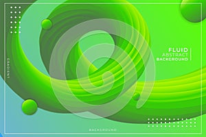 Dynamic Wavy Fluid Texture Gradient Green and Yellow Abstract Background