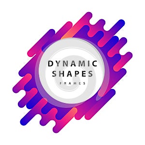 Dynamic wavy form with irregular parallel rounded lines frames . Isolated on white background