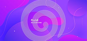 Dynamic wavy geometric shape liquid abstract background. Soft gradient color fluid bubble with dot line creative design element.