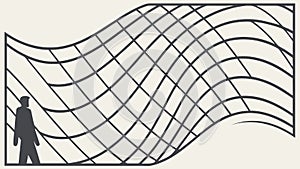 Dynamic Wavy Grid Abstract Pattern Background, vector design Generative AI