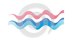 Dynamic Wavy Lines Abstract Pattern Vector in Pink and Blue, vector design Generative AI