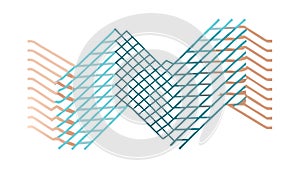 Dynamic Wavy Mesh Geometric Abstract Pattern, vector design Generative AI