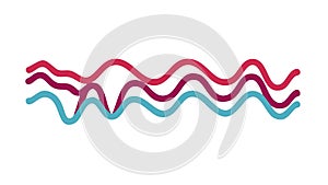 Dynamic Wavy Pattern in Pink and Blue Hues, vector design Generative AI