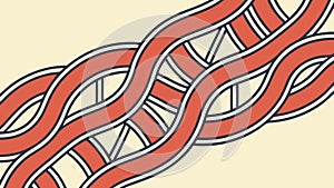 Dynamic Wavy Red Lines Pattern, vector design Generative AI