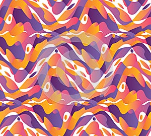 Dynamic wavy shapes seamless pattern