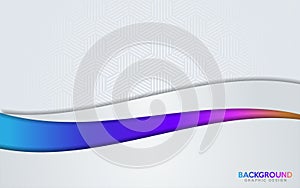 Dynamic white overlap layer background with colorful gradient color. Clean modern technology background with space for text