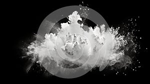 Dynamic White Powder Explosion. Generative AI