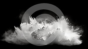 Dynamic White Powder Explosion. Generative AI