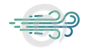 Dynamic Wind Lines: Airflow Breeze Element Design, vector design Generative AI