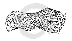 Dynamic Wireframe Grid: Complex Geometric Network Art, vector design Generative AI