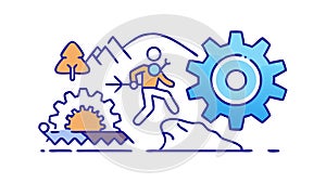 Dynamic Workforce: Human-Machine Collaboration, vector design Generative AI