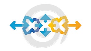 Dynamic X-Shaped Directional Arrows, vector design Generative AI