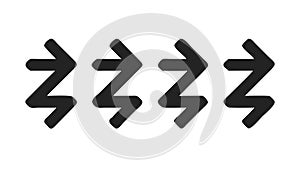 Dynamic Zigzag Arrows, Directional Movement, Energy Flow, vector design Generative AI