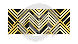Dynamic Zigzag Pattern in Art Deco Gold and Black, vector design Generative AI