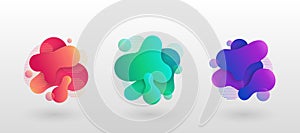 Dynamical colored forms. Geometric abstract elements with flowing liquid shapes, template for logo, flyer or