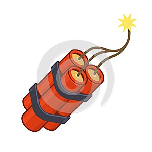 Dynamit TNT Icon on White Background. Vector