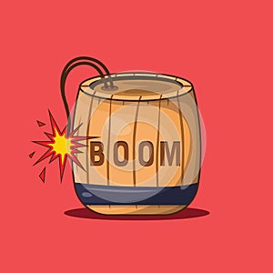 Dynamite Barrel - Vector Illustration