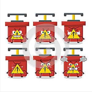 Dynamite Blasting Machine cartoon character with various angry expressions