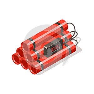 Dynamite bomb with digital timer.