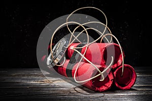 Dynamite bomb with a timer